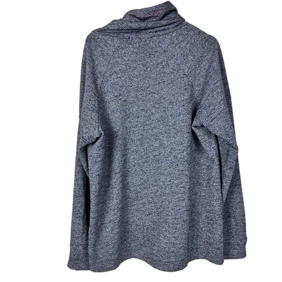 Betabrand Womens Bonfire Cowl Neck Navy Sweatshirt Size XL Kangaroo Pocket - Picture 3 of 14